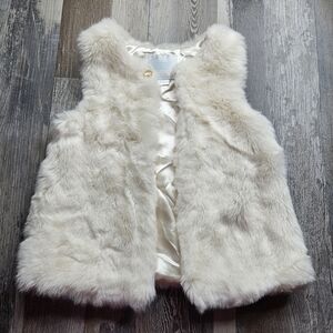 Edgehill Collection Faux Fur Vest Size Girl's 4/5 Cream Color